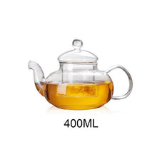 Load image into Gallery viewer, 400/600/800/1000ml Heat Resistant Glass Flower Tea Pot Practical Clear Tea Kettle With Infuser Tea Leaf Herbal Coffee Pot
